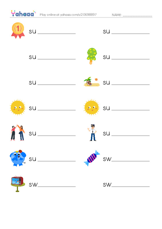 1000 basic English words: S 11 PDF worksheet writing row