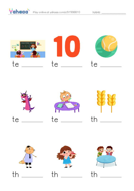 1000 basic English words: T 2 PDF worksheet to fill in words gaps