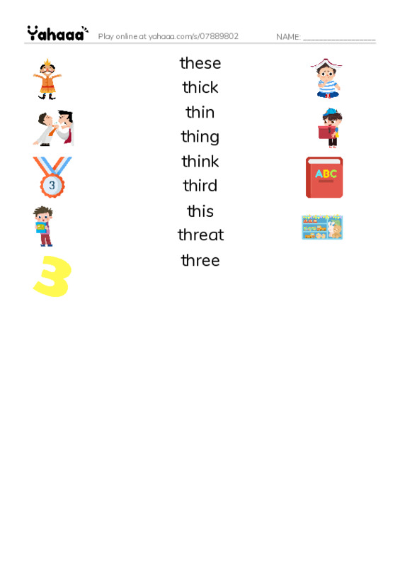 1000 basic English words: T 3 PDF three columns match words