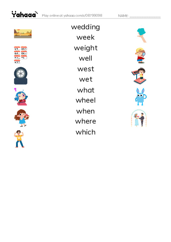 1000 basic English words: W 2 PDF three columns match words