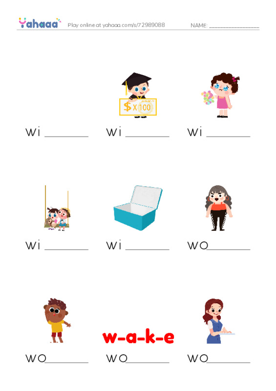 1000 basic English words: W 4 PDF worksheet to fill in words gaps