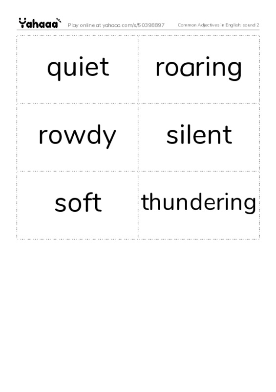 Common Adjectives in English: sound 2 PDF two columns flashcards
