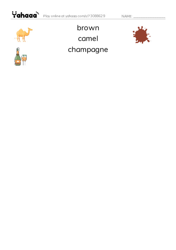 Common Adjectives in English: colors 2 PDF three columns match words