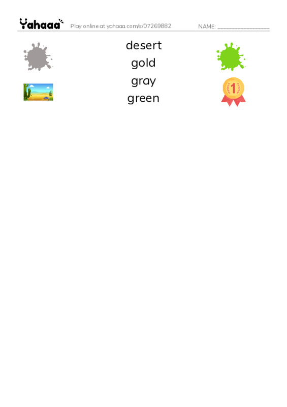 Common Adjectives in English: colors 4 PDF three columns match words