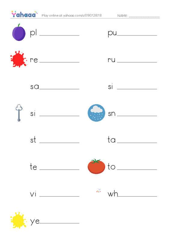 Common Adjectives in English: colors 6 PDF worksheet writing row