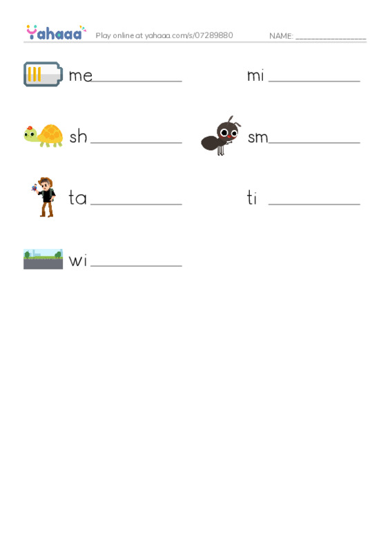Common Adjectives in English: size 2 PDF worksheet writing row