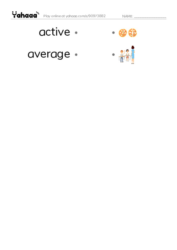 Common Adjectives in English: algorithms 1 PDF link match words worksheet