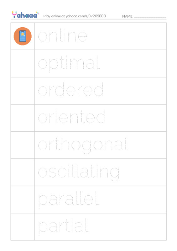 Common Adjectives in English: algorithms 7 PDF one column image words