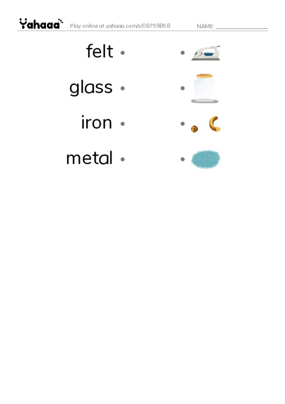 Common Adjectives in English: materials 1 PDF link match words worksheet