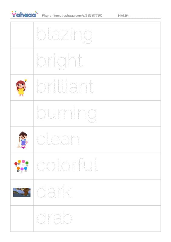 Common Adjectives in English: appearance 1 PDF one column image words