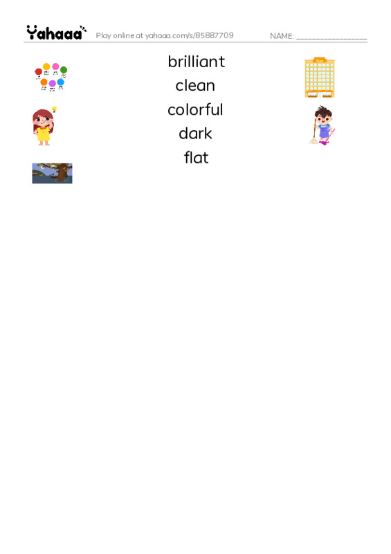 Common Adjectives in English: appearance 1 PDF three columns match words