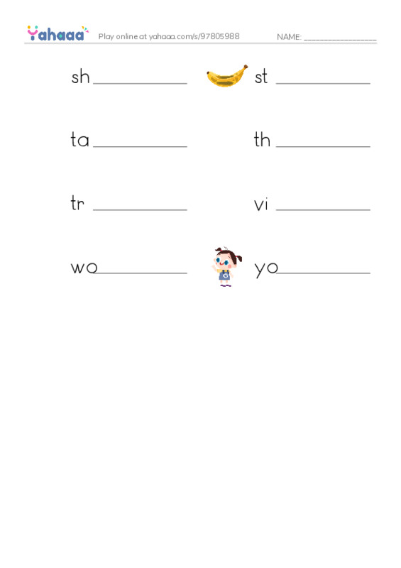 Common Adjectives in English: age 3 PDF worksheet writing row