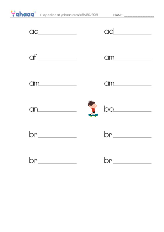 Common Adjectives in English: character 1 PDF worksheet writing row