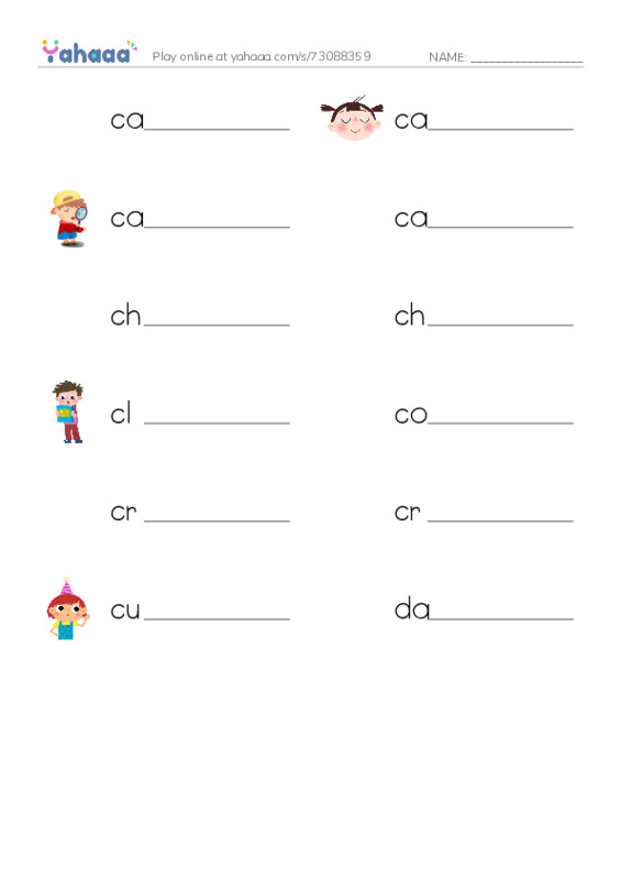 Common Adjectives in English: character 2 PDF worksheet writing row