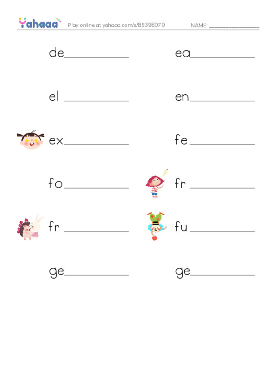 Common Adjectives in English: character 3 PDF worksheet writing row