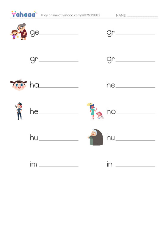 Common Adjectives in English: character 4 PDF worksheet writing row