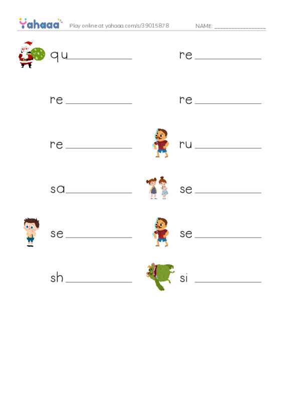 Common Adjectives in English: character 7 PDF worksheet writing row