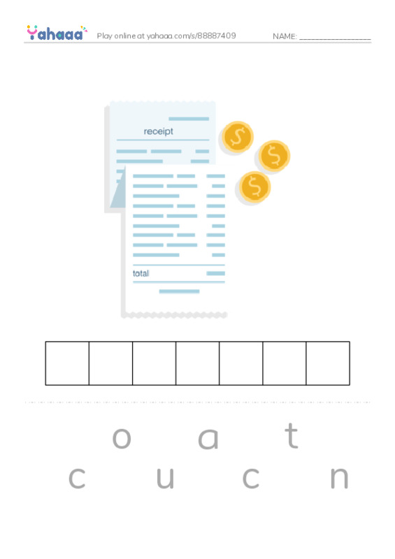Common Nouns in English: accounting 1 PDF word puzzles worksheet