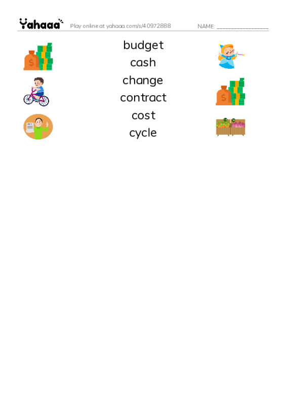 Common Nouns in English: accounting 2 PDF three columns match words