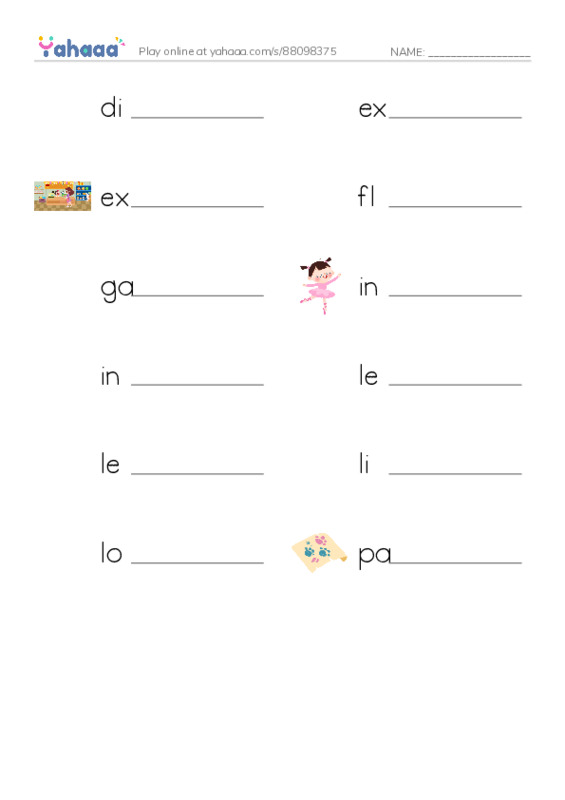 Common Nouns in English: accounting 3 PDF worksheet writing row