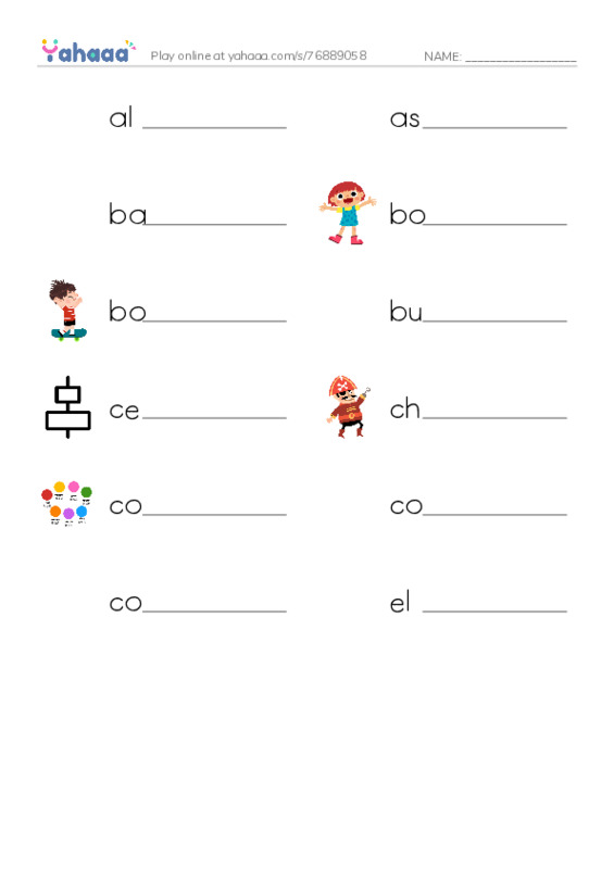 Common Nouns in English: typography 1 PDF worksheet writing row