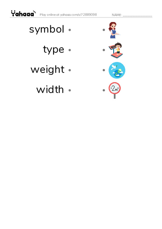Common Nouns in English: typography 4 PDF link match words worksheet