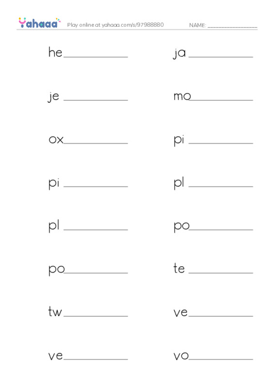 Common Nouns in English: cotton 2 PDF worksheet writing row