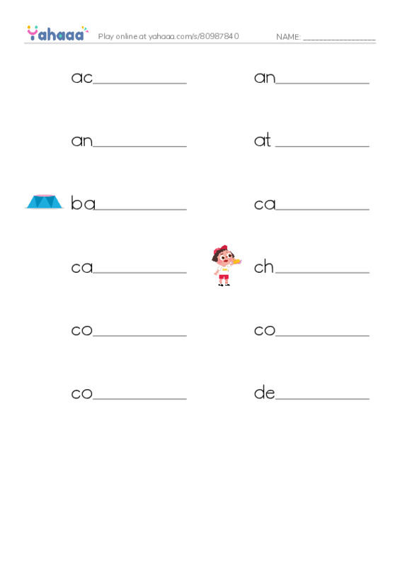 Common Nouns in English: chemistry 1 PDF worksheet writing row