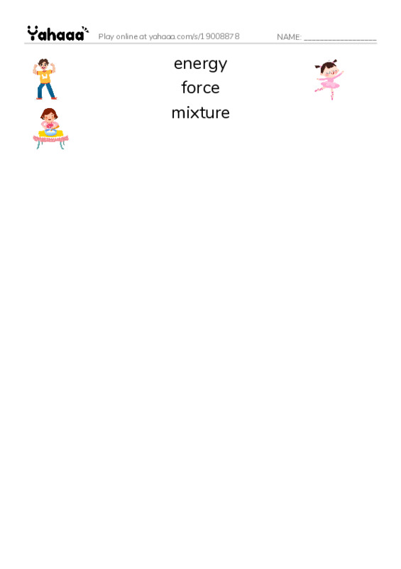 Common Nouns in English: chemistry 2 PDF three columns match words