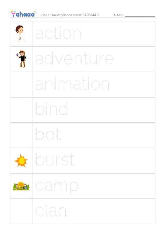 Common Nouns in English: gaming 1 PDF one column image words