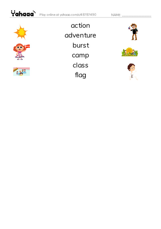 Common Nouns in English: gaming 1 PDF three columns match words