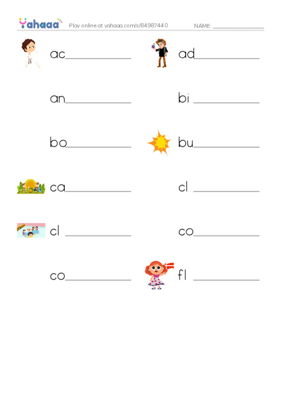 Common Nouns in English: gaming 1 PDF worksheet writing row