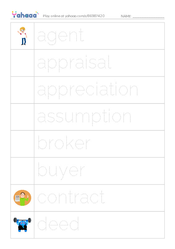 Common Nouns in English: real estate 1 PDF one column image words