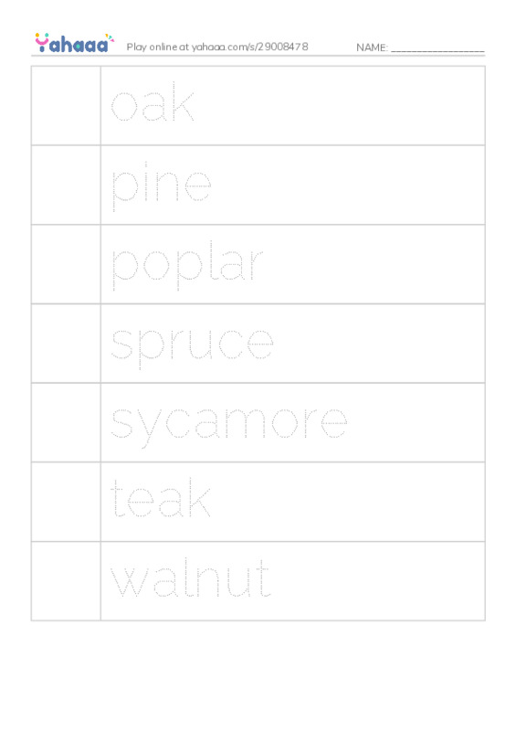 Common Nouns in English: wood 2 PDF one column image words