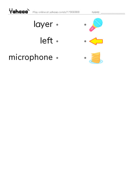 Common Nouns in English: music production 5 PDF link match words worksheet