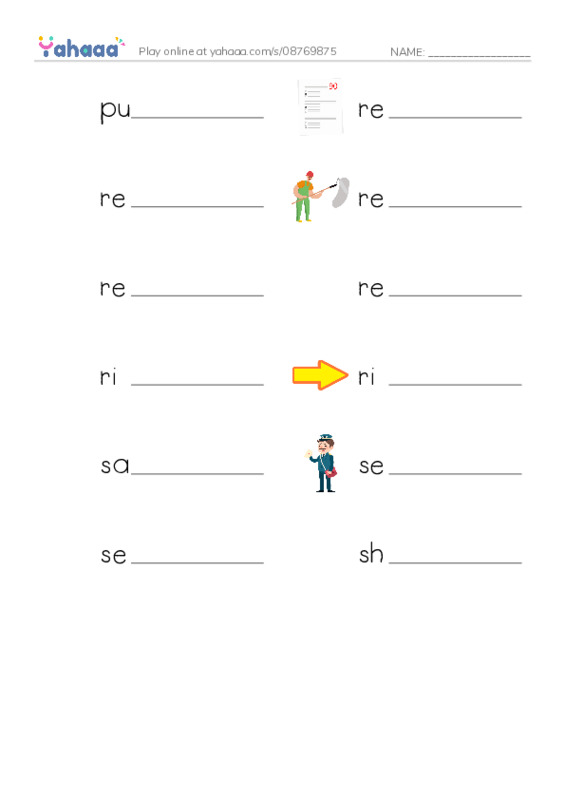 Common Nouns in English: music production 7 PDF worksheet writing row
