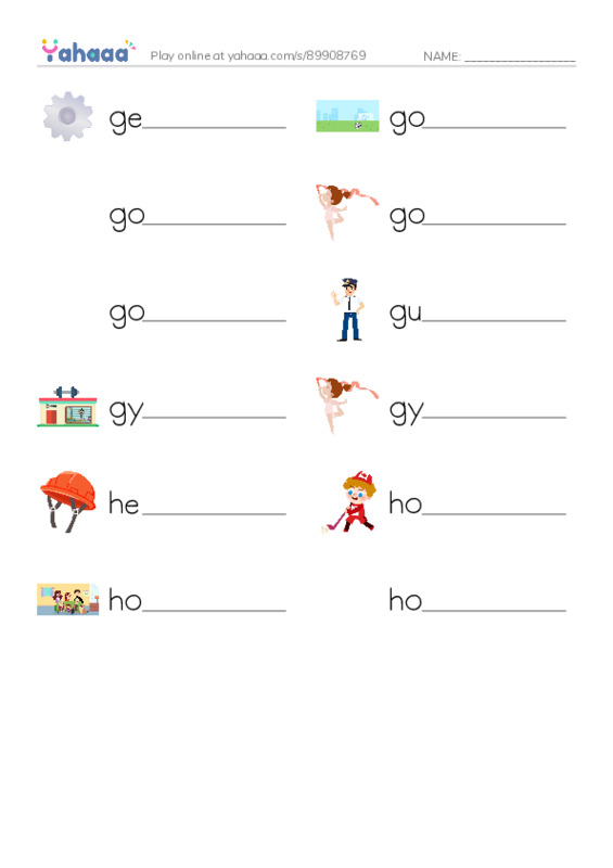 Common Nouns in English: sports 4 PDF worksheet writing row