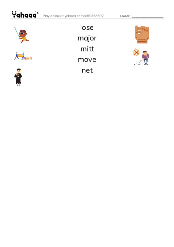 Common Nouns in English: sports 6 PDF three columns match words