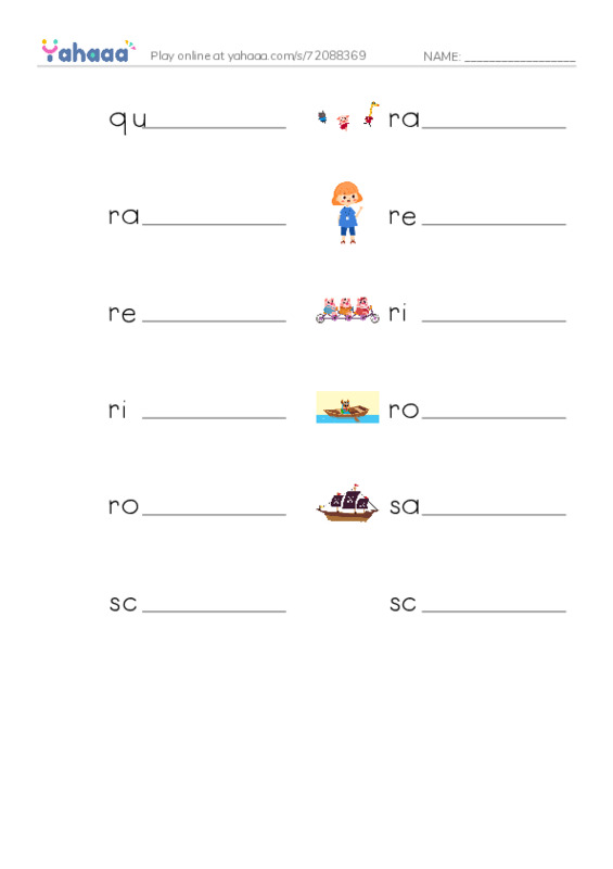 Common Nouns in English: sports 8 PDF worksheet writing row