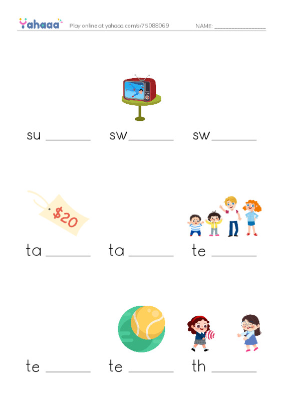 Common Nouns in English: sports 10 PDF worksheet to fill in words gaps