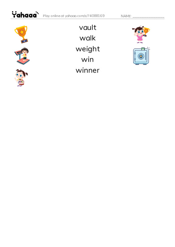 Common Nouns in English: sports 11 PDF three columns match words