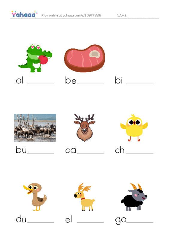 Common Nouns in English: meat 1 PDF worksheet to fill in words gaps
