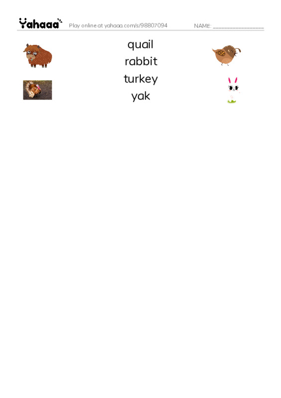 Common Nouns in English: meat 2 PDF three columns match words