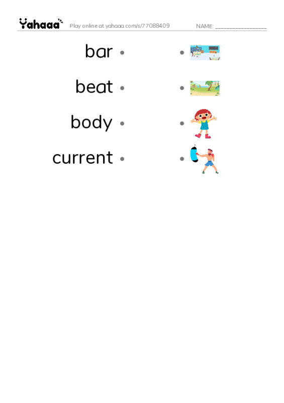 Common Nouns in English: physics 1 PDF link match words worksheet