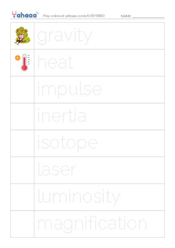 Common Nouns in English: physics 3 PDF one column image words