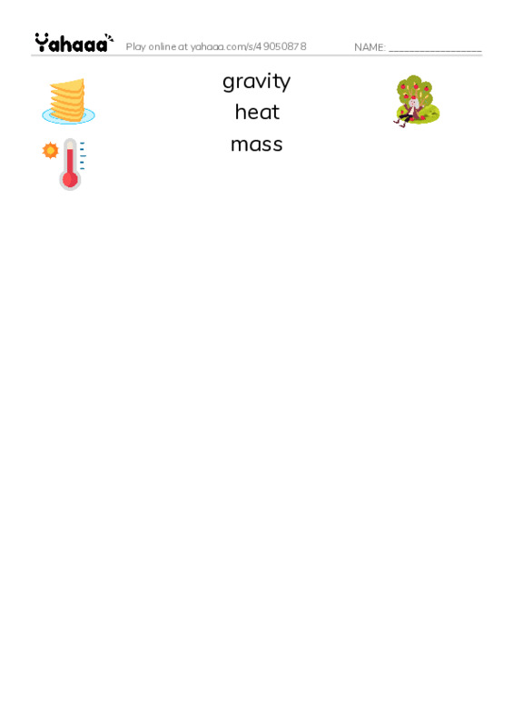 Common Nouns in English: physics 3 PDF three columns match words