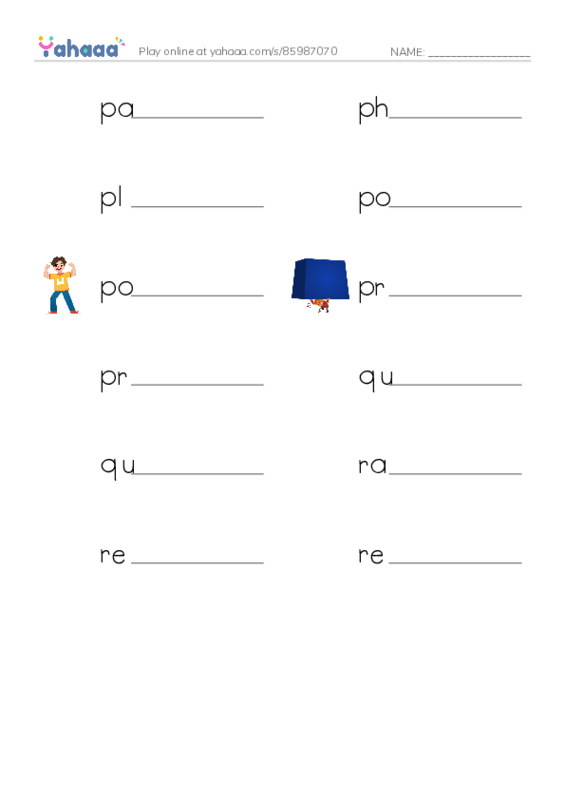Common Nouns in English: physics 4 PDF worksheet writing row