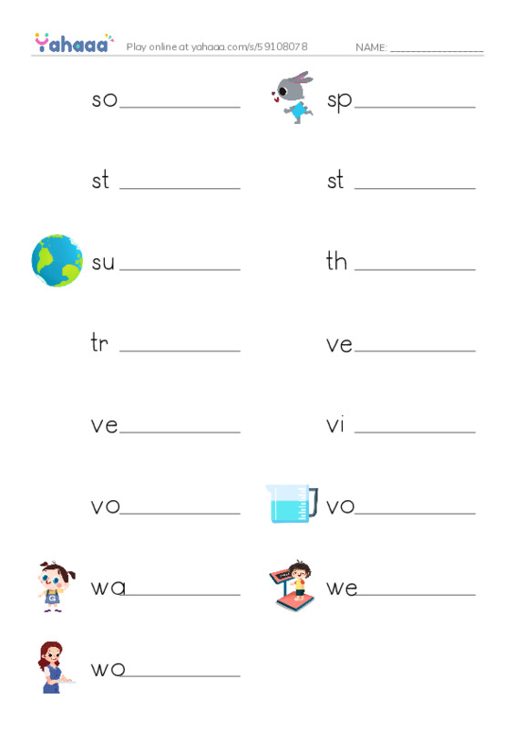 Common Nouns in English: physics 5 PDF worksheet writing row