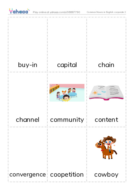 Common Nouns in English: corporate 2 PDF flaschards with images