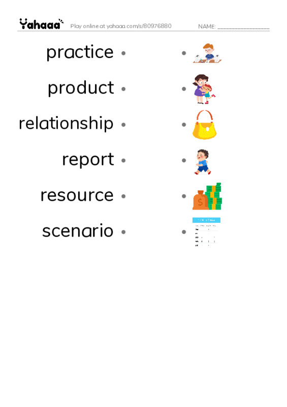Common Nouns in English: corporate 7 PDF link match words worksheet